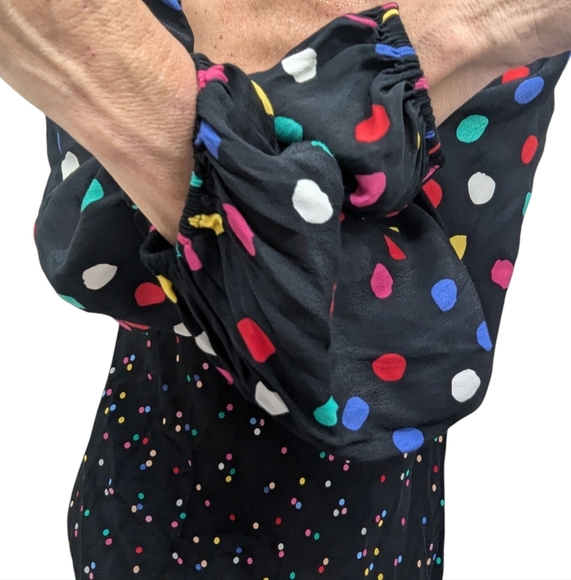 Rixo x Target Black Multicolor Rainbow Polka Dot Smocked Mini Party Dress Size 6 - Picture 4 of 11